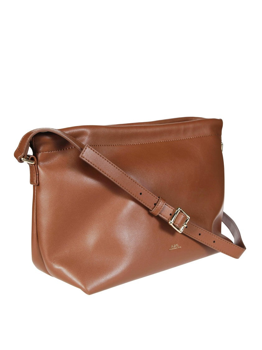 A.P.C. Sac Ninon Glossy Leather Shoulder Bag