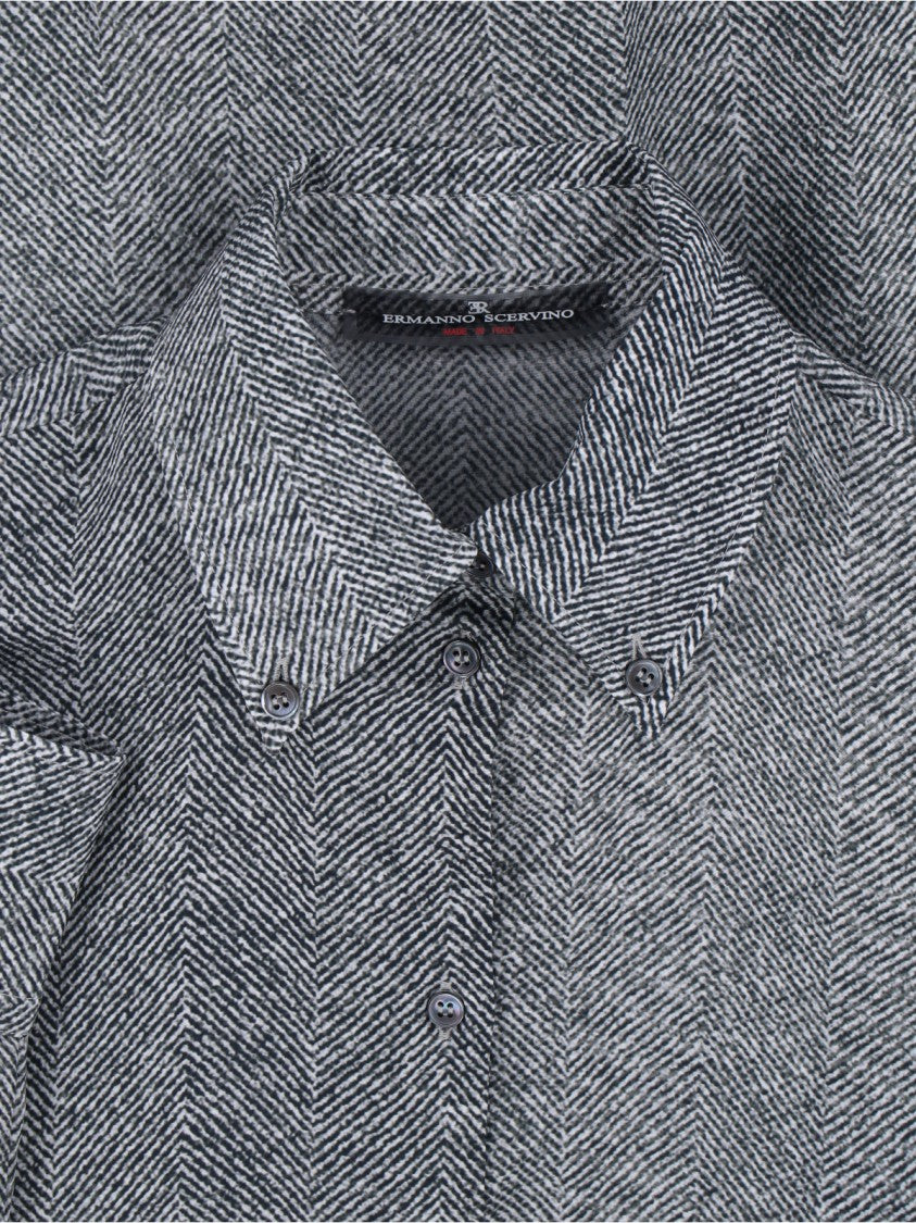 Ermanno Scervino Herringbone Shirt – Grey
