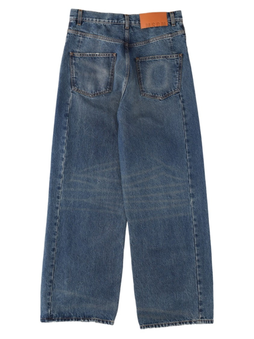 Msgm Relaxed Wide-Leg Five-Pocket Denim Jeans