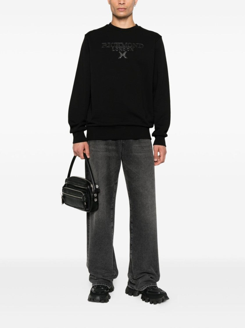 Richmond Black Sweater With Embroidered Logo