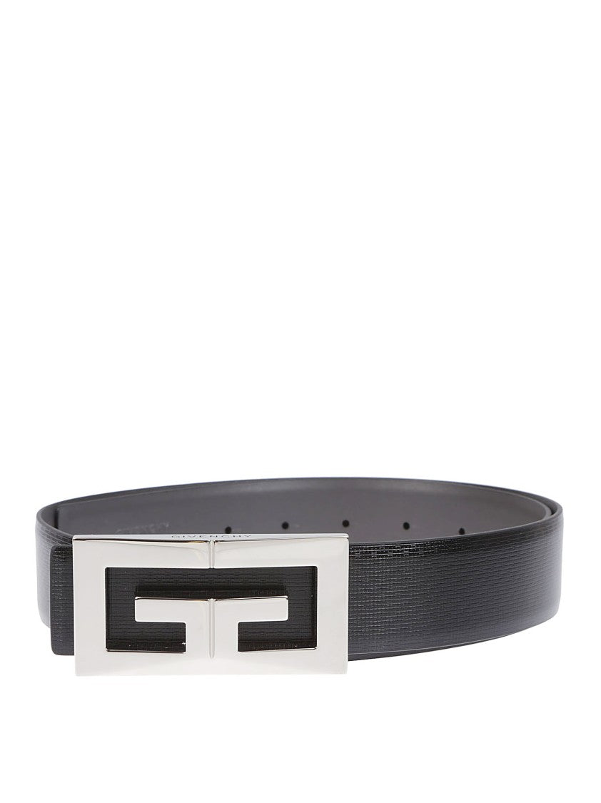 Givenchy Calf Leather Belt With Geometric Buckle
