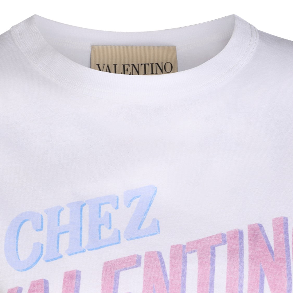 Valentino Cotton T-Shirt With Pastel Print By Valentino