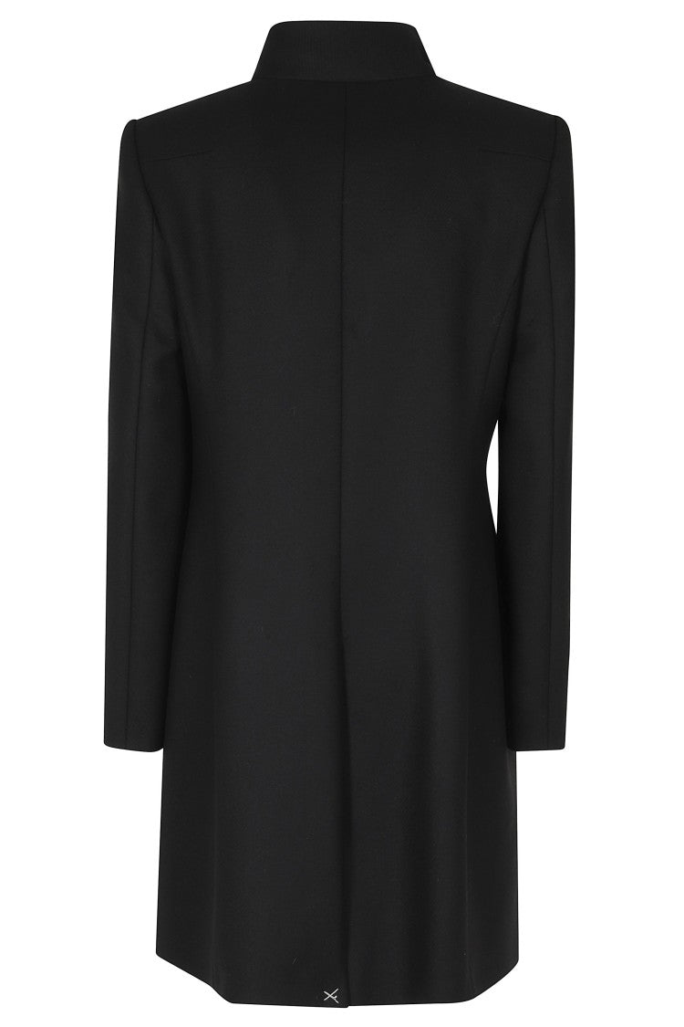Fay Black Virginia High Neck Virgin Wool-Blend Coat