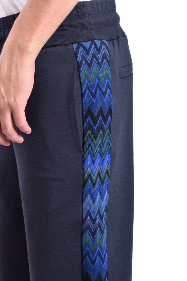 Missoni Sky Blue Trousers With Zigzag Pattern