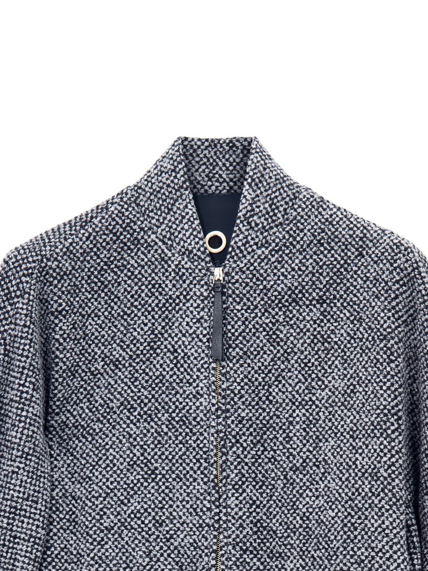 Giorgio Armani Textured Grey Boxy Peacoat