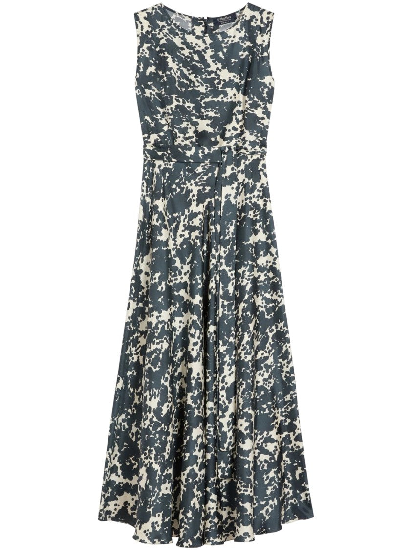 Max Mara Sleeveless Midi Dress With Abstract Pattern
