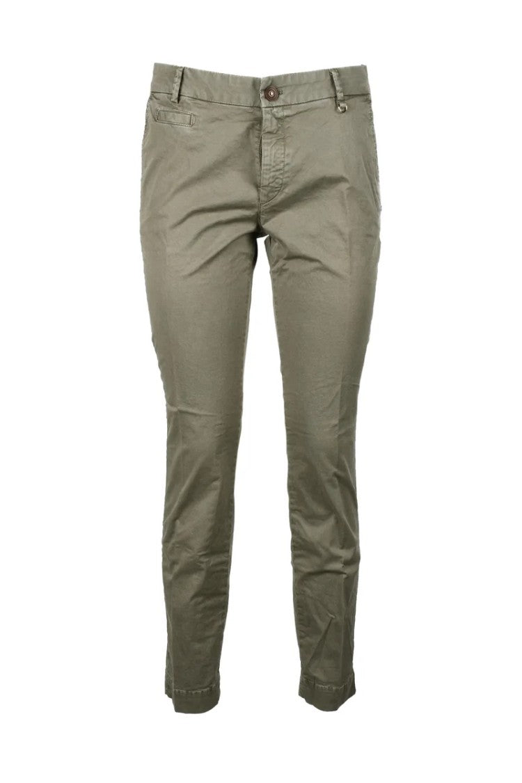 Mason's Cotton Stretch Trousers With Slim Fit And Fresh Green Shade