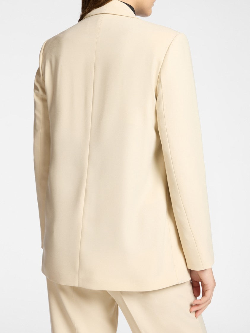 Elena Miro` Tailored Open-Front Shawl Collar Black Blazer