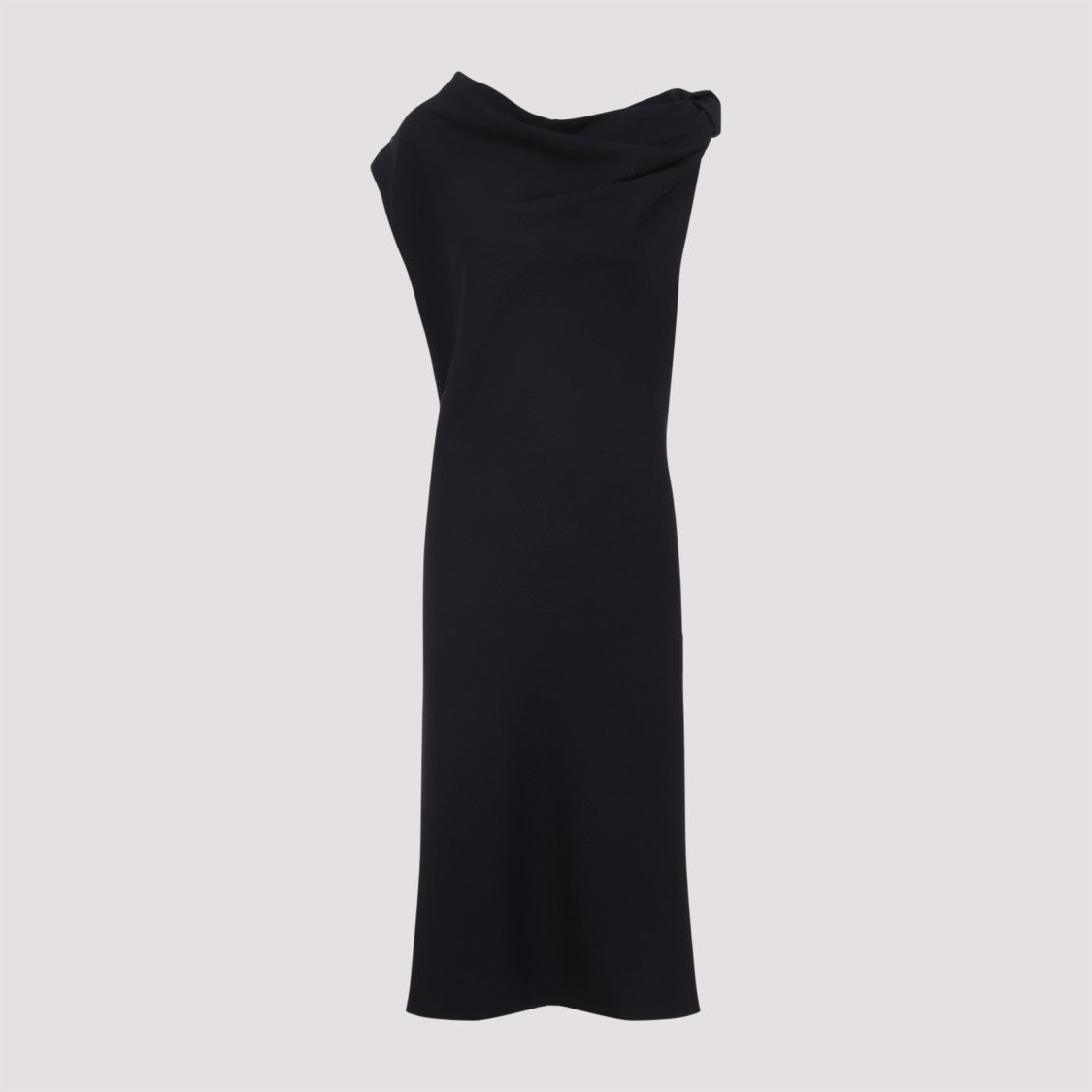 Carven Draped Neckline Midi Dress With Side Slit