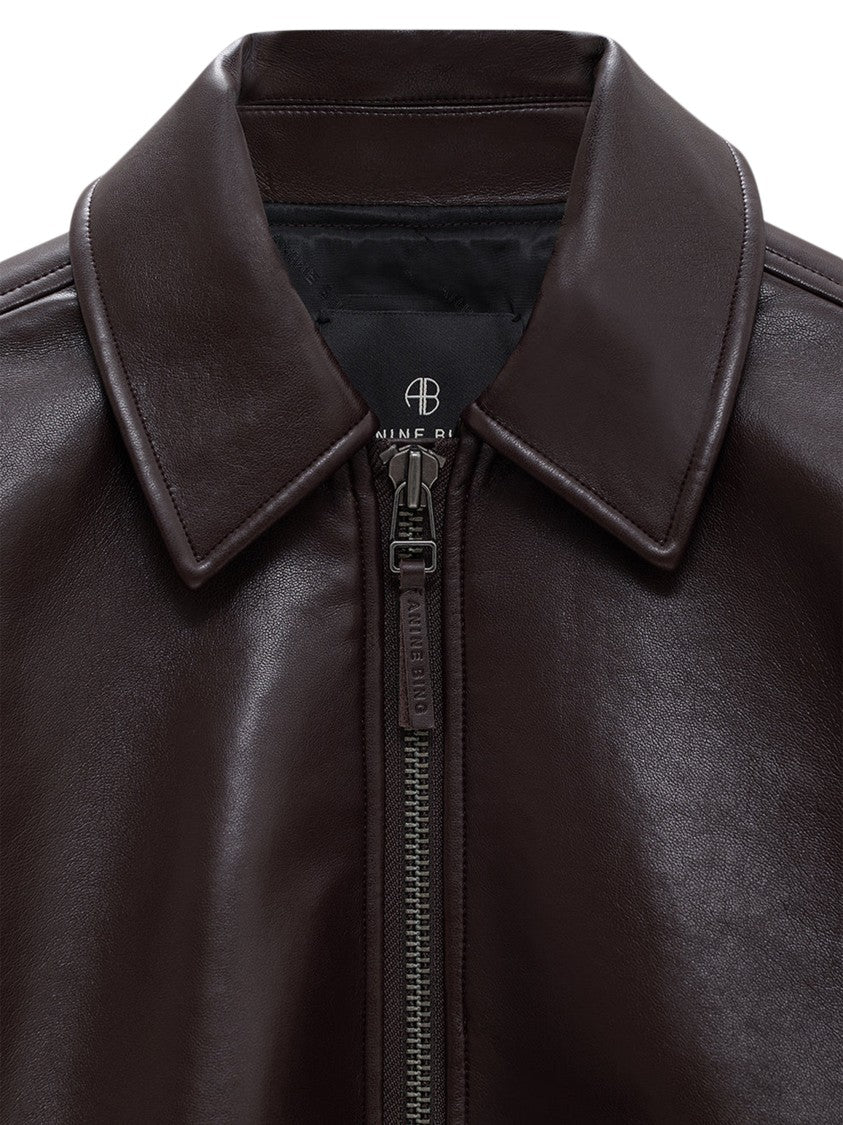 Anine Bing Oversized Brown Leather-Like Kelanie Jacket