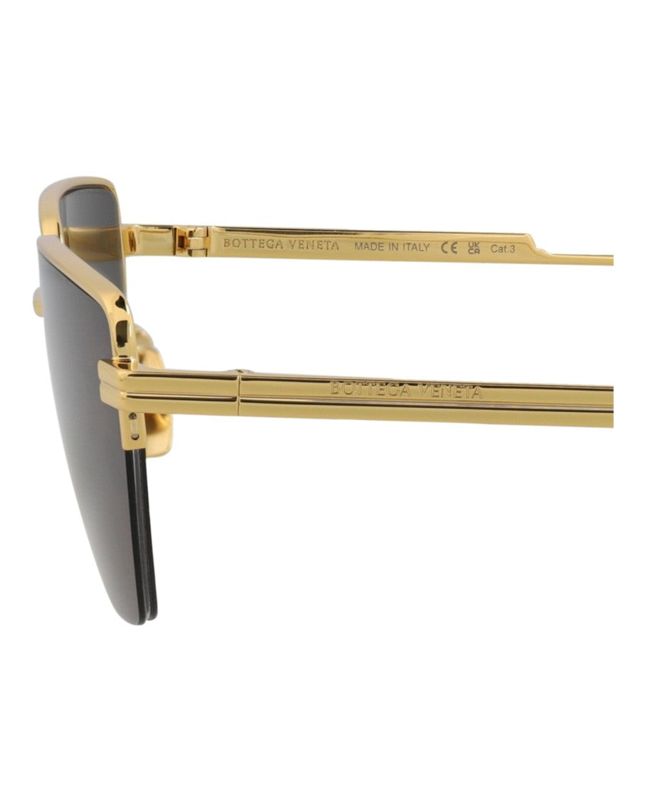 Bottega Veneta Square-Frame Metal Sunglasses