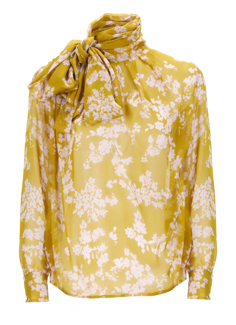 Elisabetta Franchi Yellow Silk Blouse