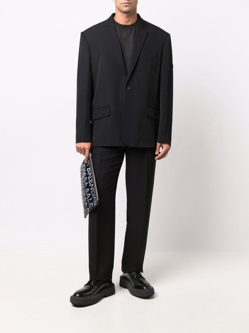 Balenciaga Fluid Viscose Gabardine Jacket With Notch Lapel And Button Detailing