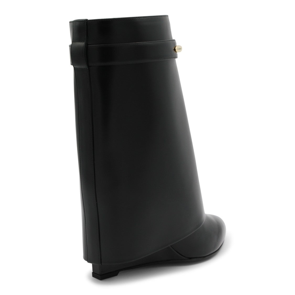 Givenchy Black Shark Covered Wedge Leather Boots