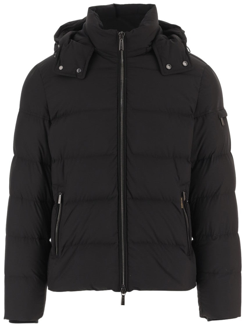 Moorer Quilted Technical Fabric Jacket With Adjustable Hood