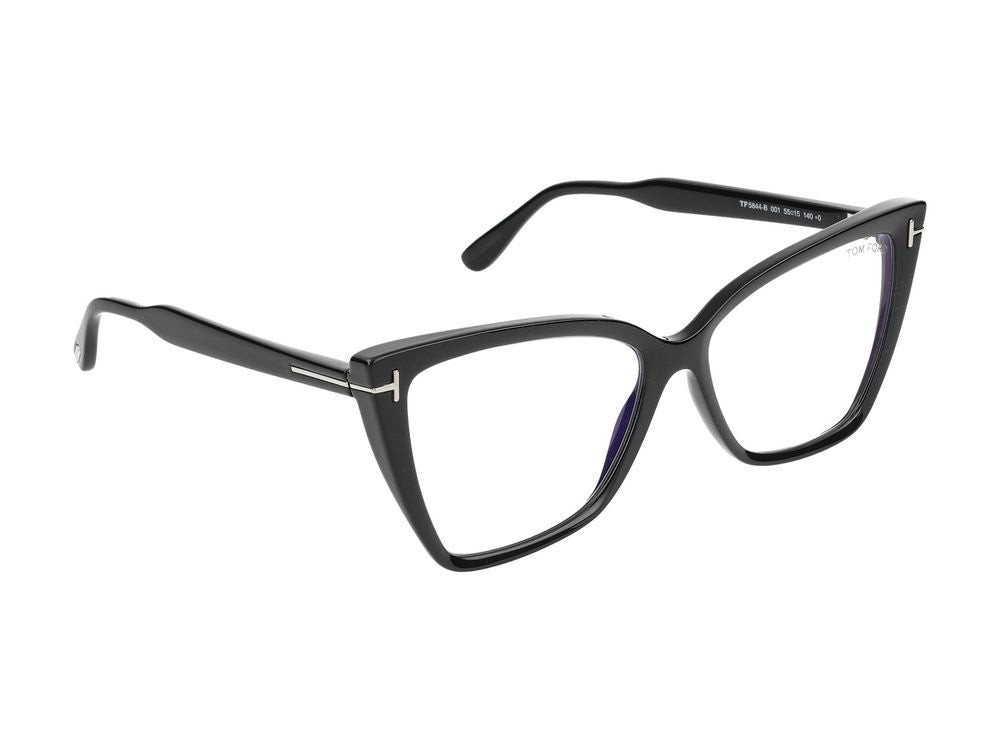 Tom Ford Black Ft5844-B Oversized Square Eyeglasses