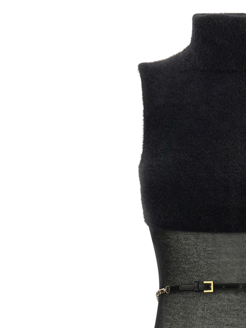 Elisabetta Franchi Gauze Insert Dress