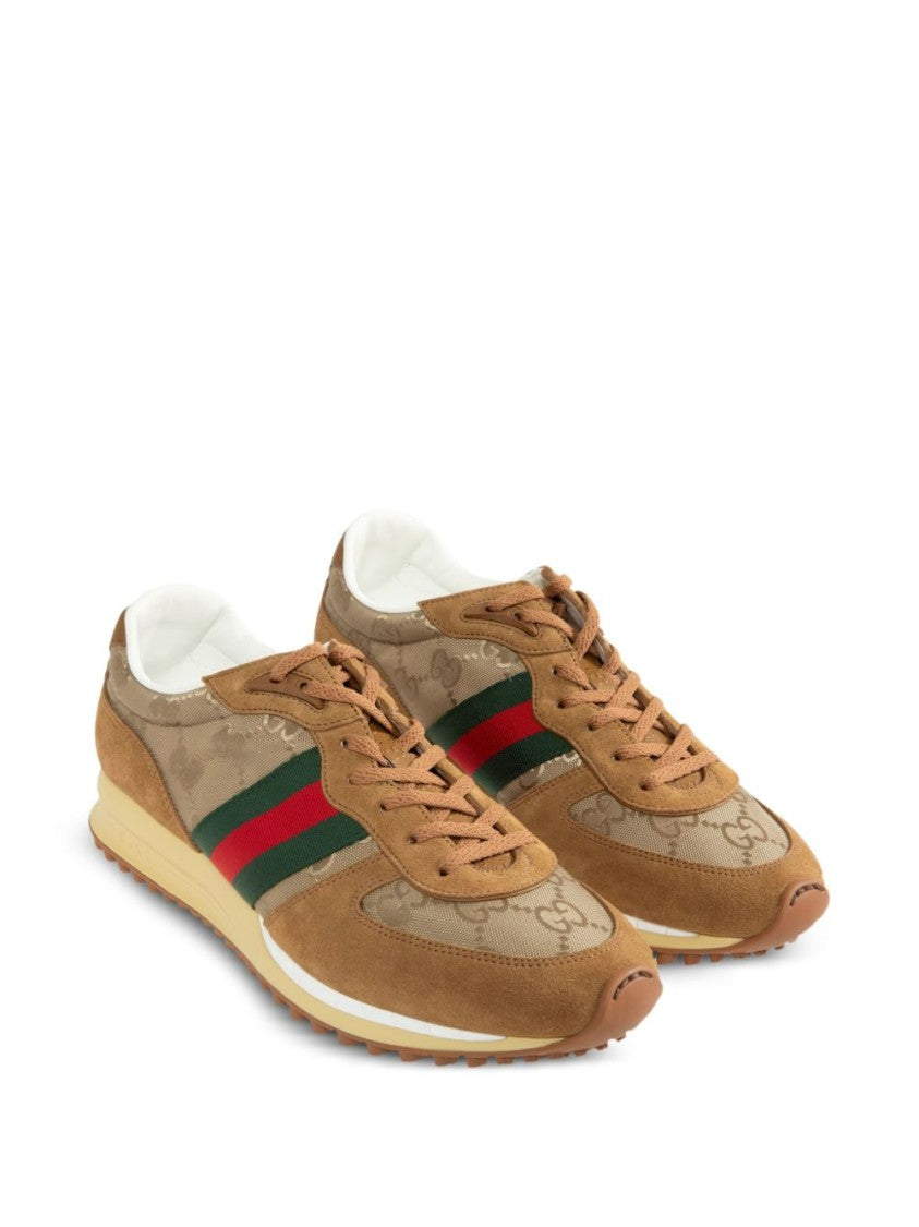 Gucci Low-Top Sneakers In Camel Gg Canvas