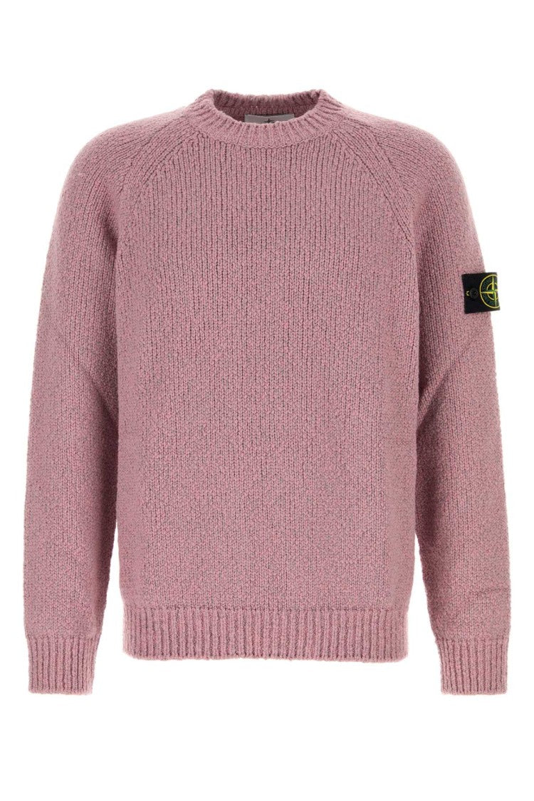 Stone Island Melange Pink Wool Blend Sweater