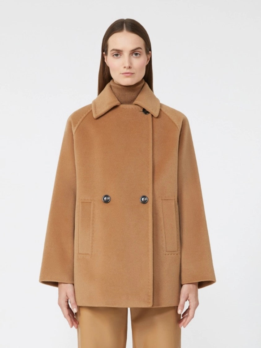 Max Mara Double-Breasted Camel Wool Coat