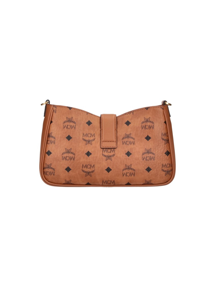 Mcm Tracy Brown Visetos Monogram Small Shoulder Bag