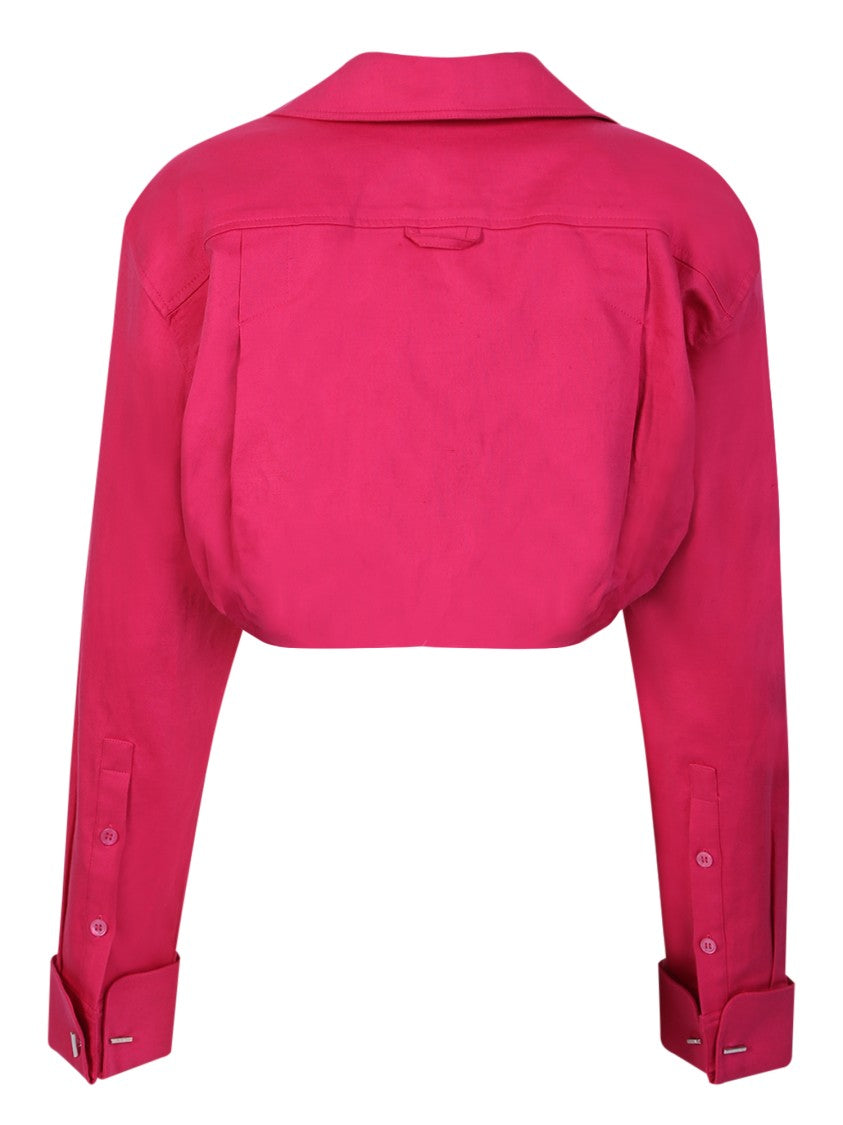 Jacquemus Pink Cotton Cropped Shirts