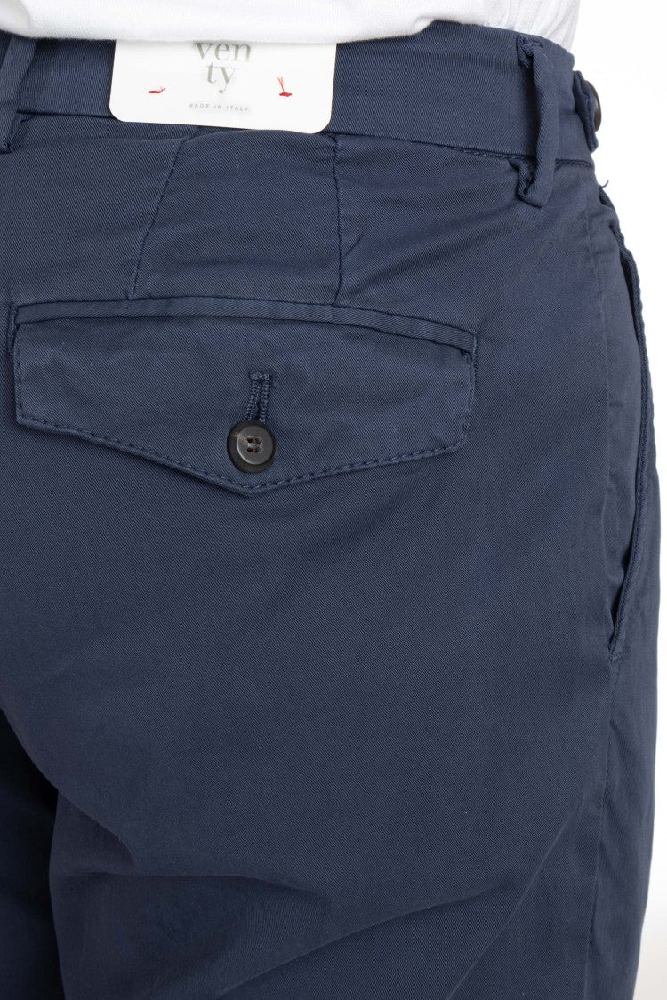 Eleventy Light Cotton Trousers With Waist Adjustments