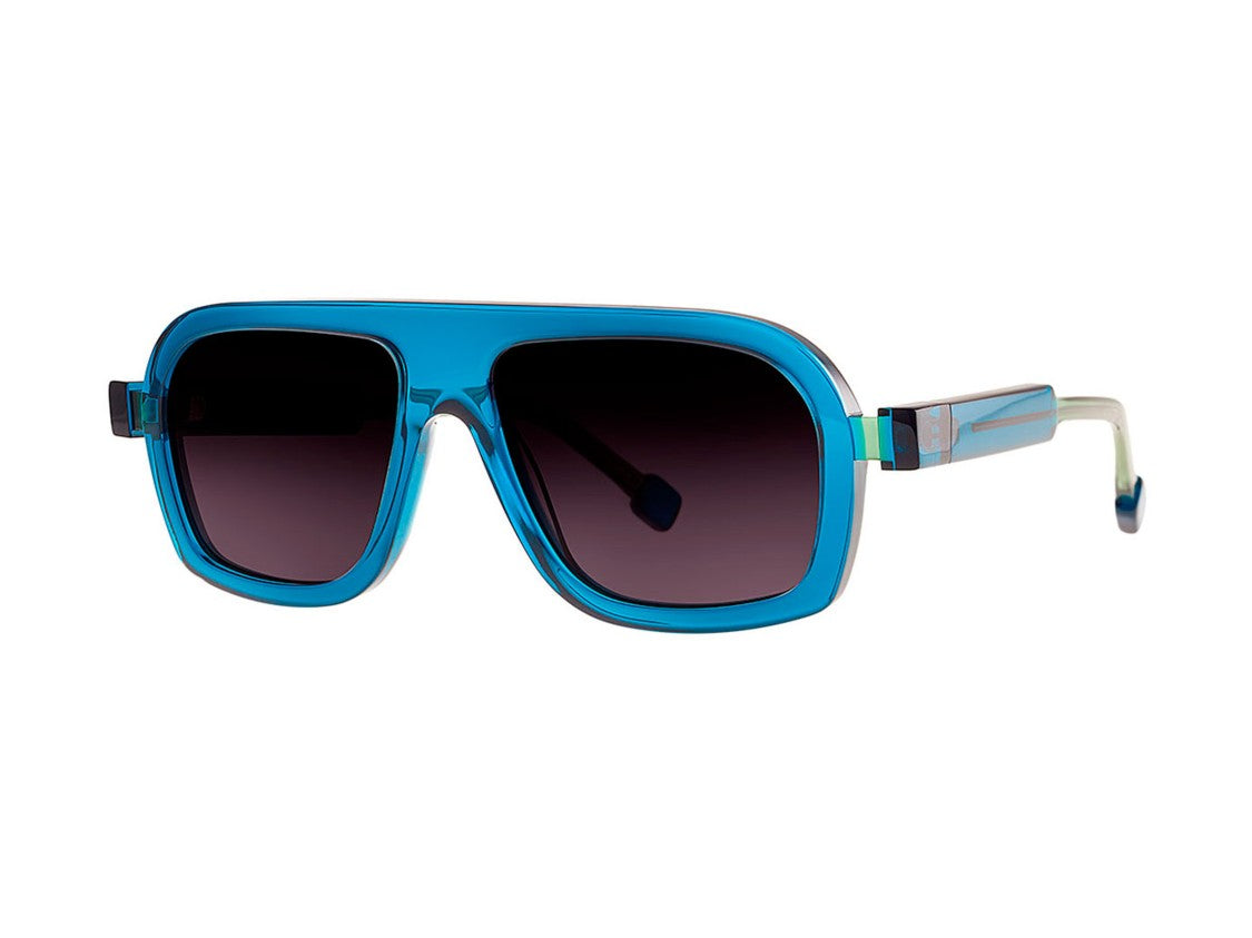 Theo Crank Blue Oversized Square Frame Sunglasses