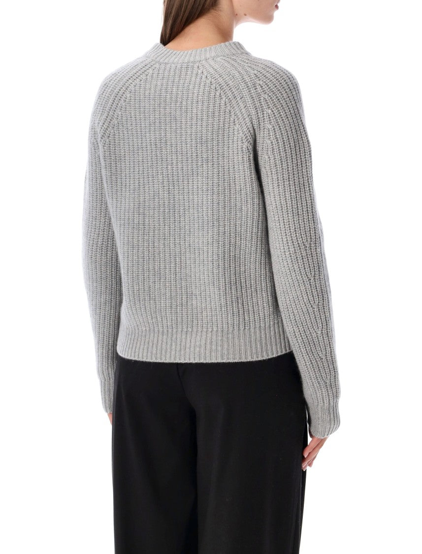 Lisa Yang Miki Cable Ribbed Knit Crewneck Sweater