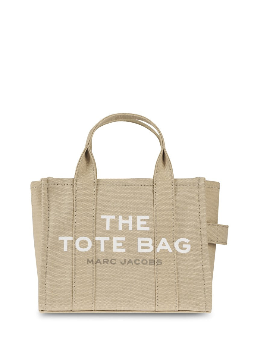 Marc Jacobs Structured Beige Tote Bag With Dual Handles And Bold Lettering