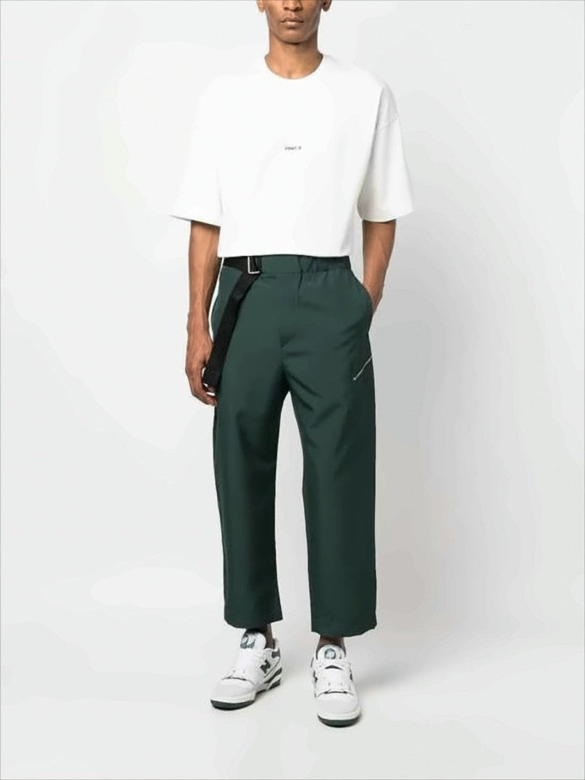Oamc Cropped Straight-Leg Pants With Integrated Belt