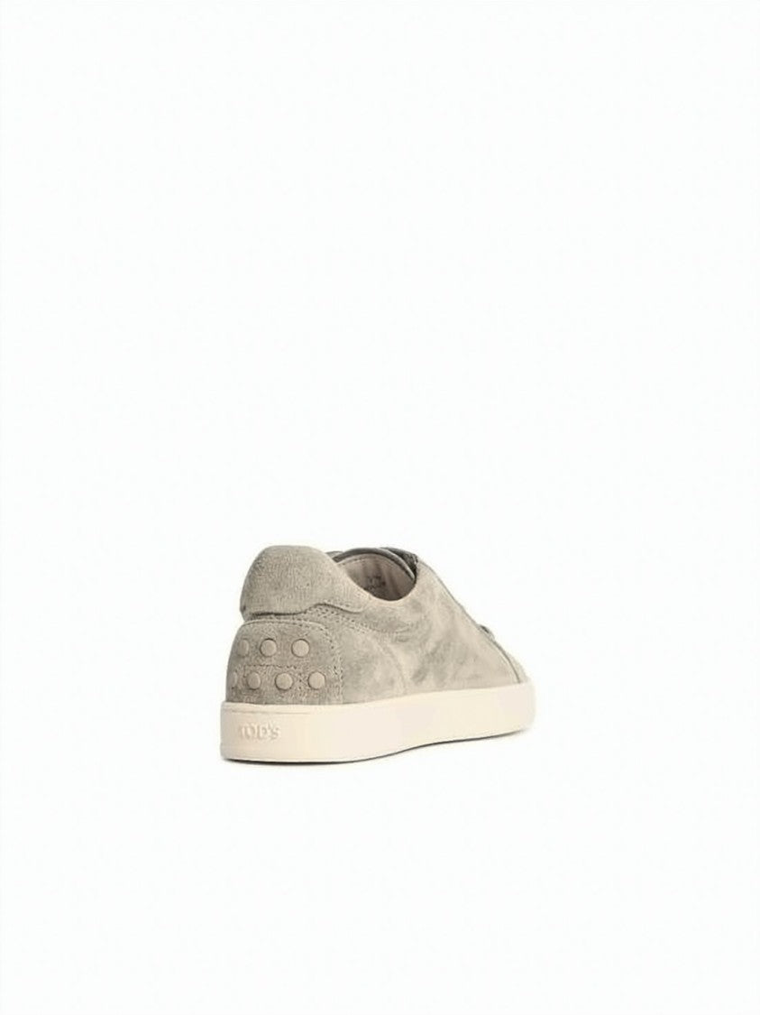 Tod's Grey Suede Sneakers With Leather Interior