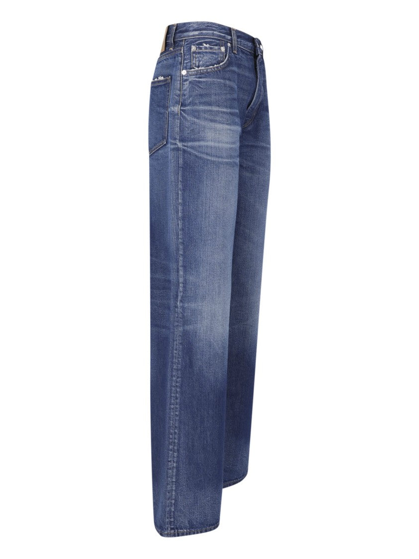 Haikure Wide-Leg Denim Jeans With Five-Pocket Design And Subtle Whiskering