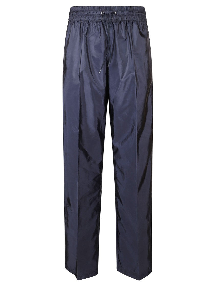 Prada Relaxed-Fit Blue Trousers With Elastic Waistband