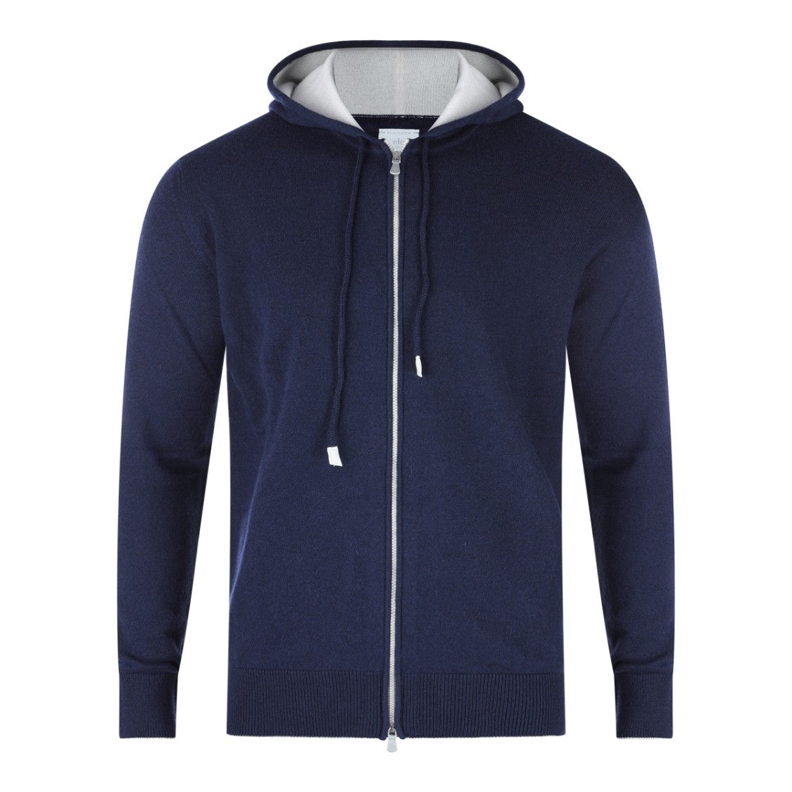Eleventy Blue Cashmere Hooded Sweater