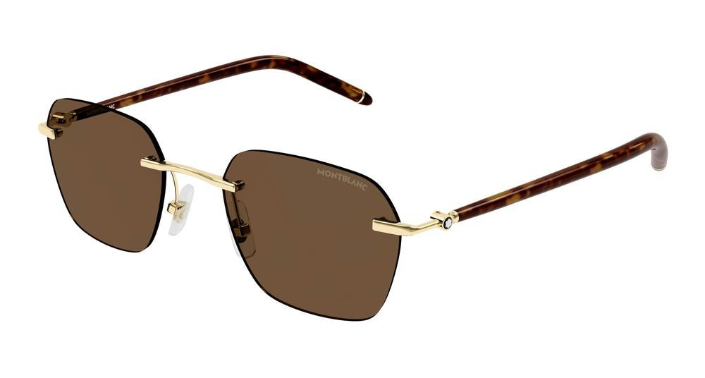 Montblanc Gold Mb0270s Metal Square Frame Sunglasses