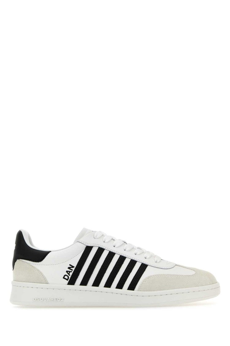 Dsquared2 White Leather Boxer Sneakers