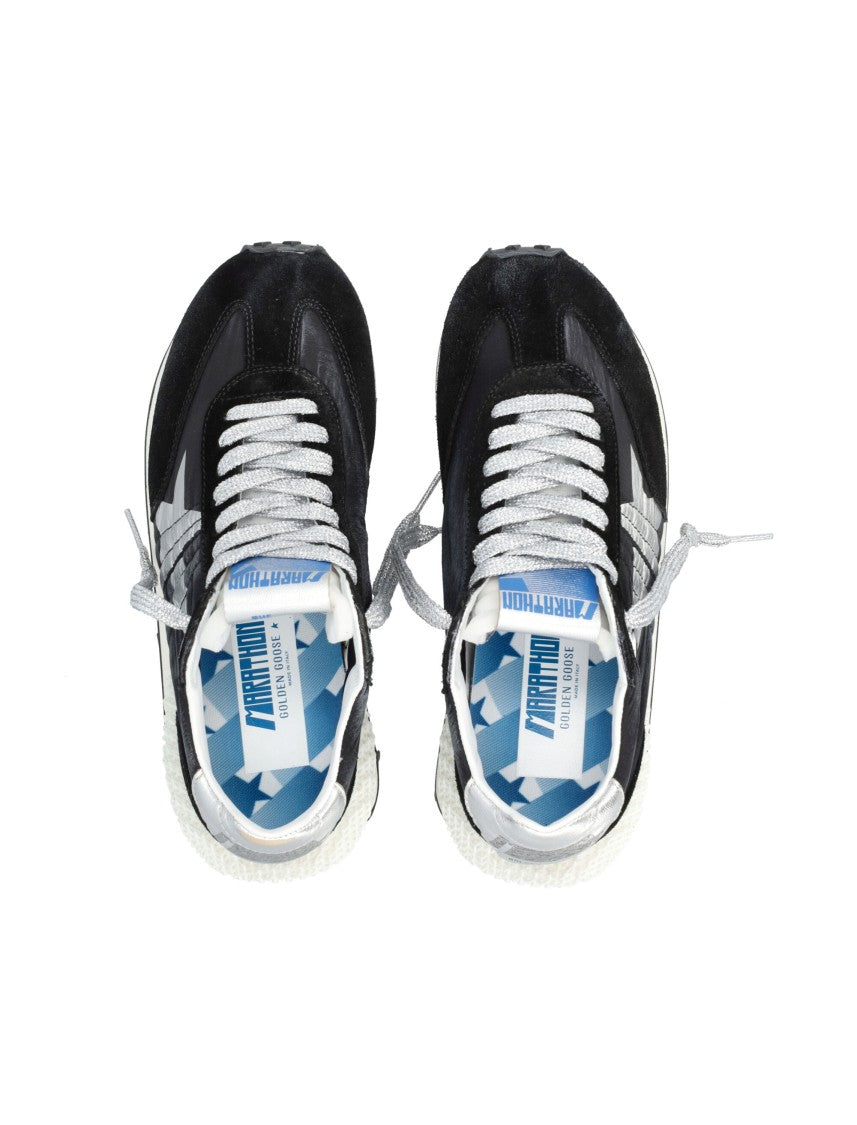 Golden Goose Lattice-Detail Sneakers With Silver Accents