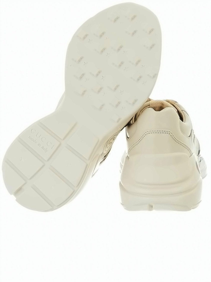 Gucci Chunky Creamy Beige Sneakers With Embossed Logo