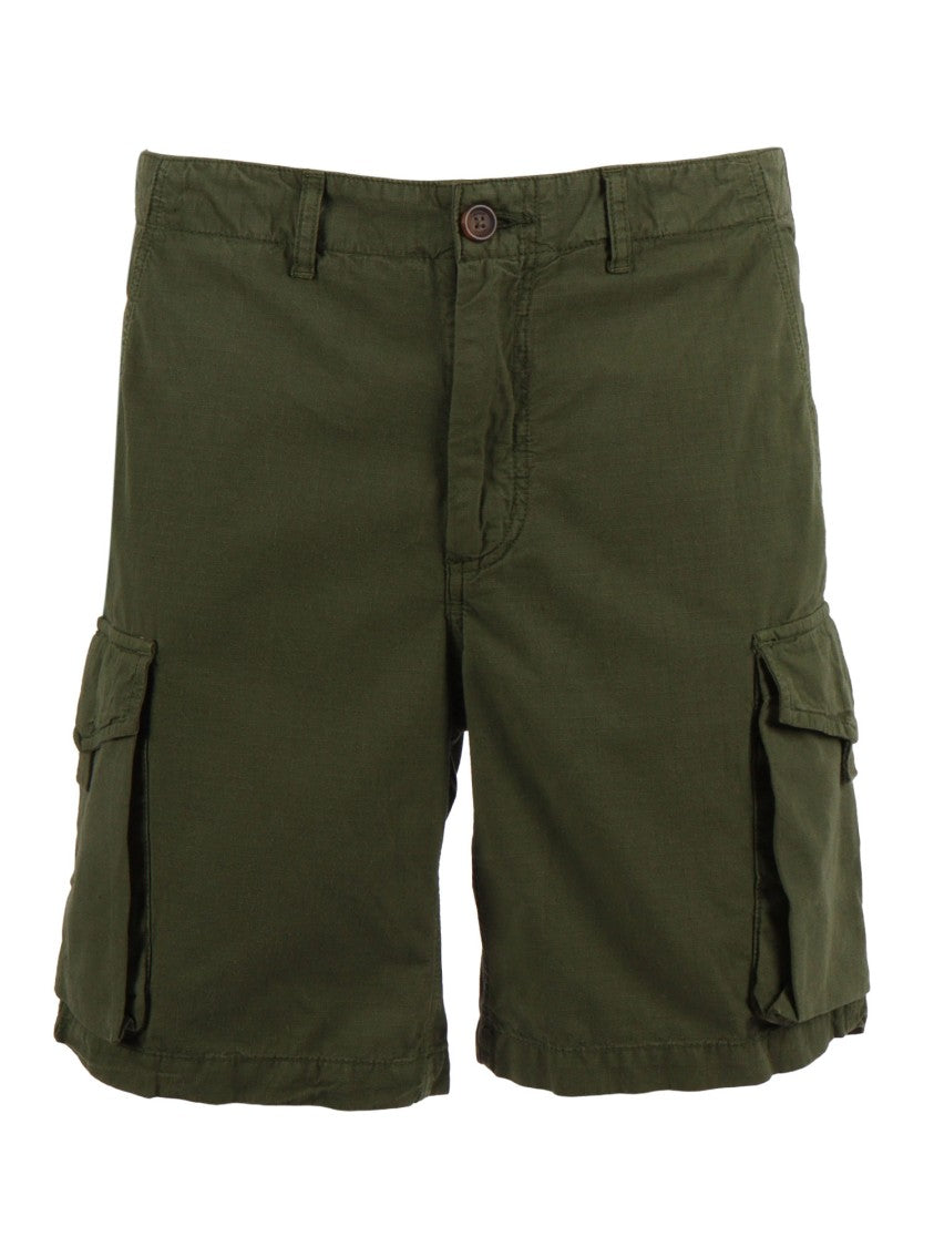 Sebago Earthy Green Northfield Cotton Cargo Denim Shorts