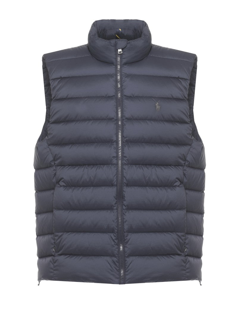 Polo Ralph Lauren Blue Pony High-Neck Quilted Down Vest