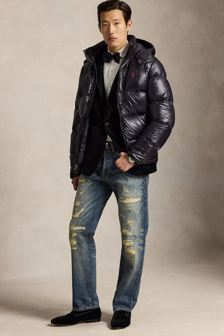 Polo Ralph Lauren Black Glossy Hooded Down Puffer Jacket