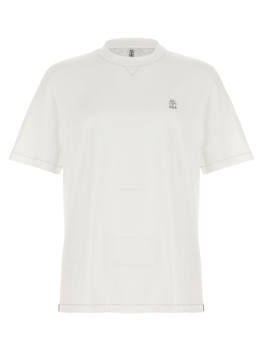 Brunello Cucinelli Logo Embroidery T-Shirt