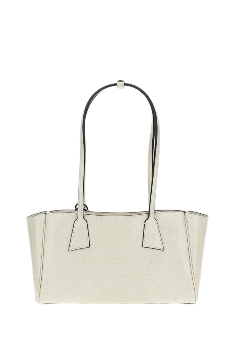 Hidesins White Shopper S Glossy Leather Shoulder Bag