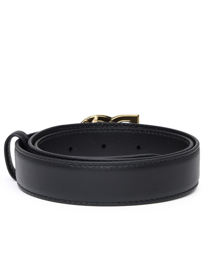 Dolce & Gabbana Dg Black Leather Belt