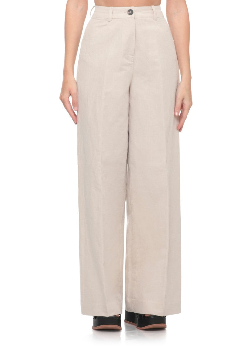 Rrd Ivory Lynco Livia Viscose-Linen Wide-Leg Pants