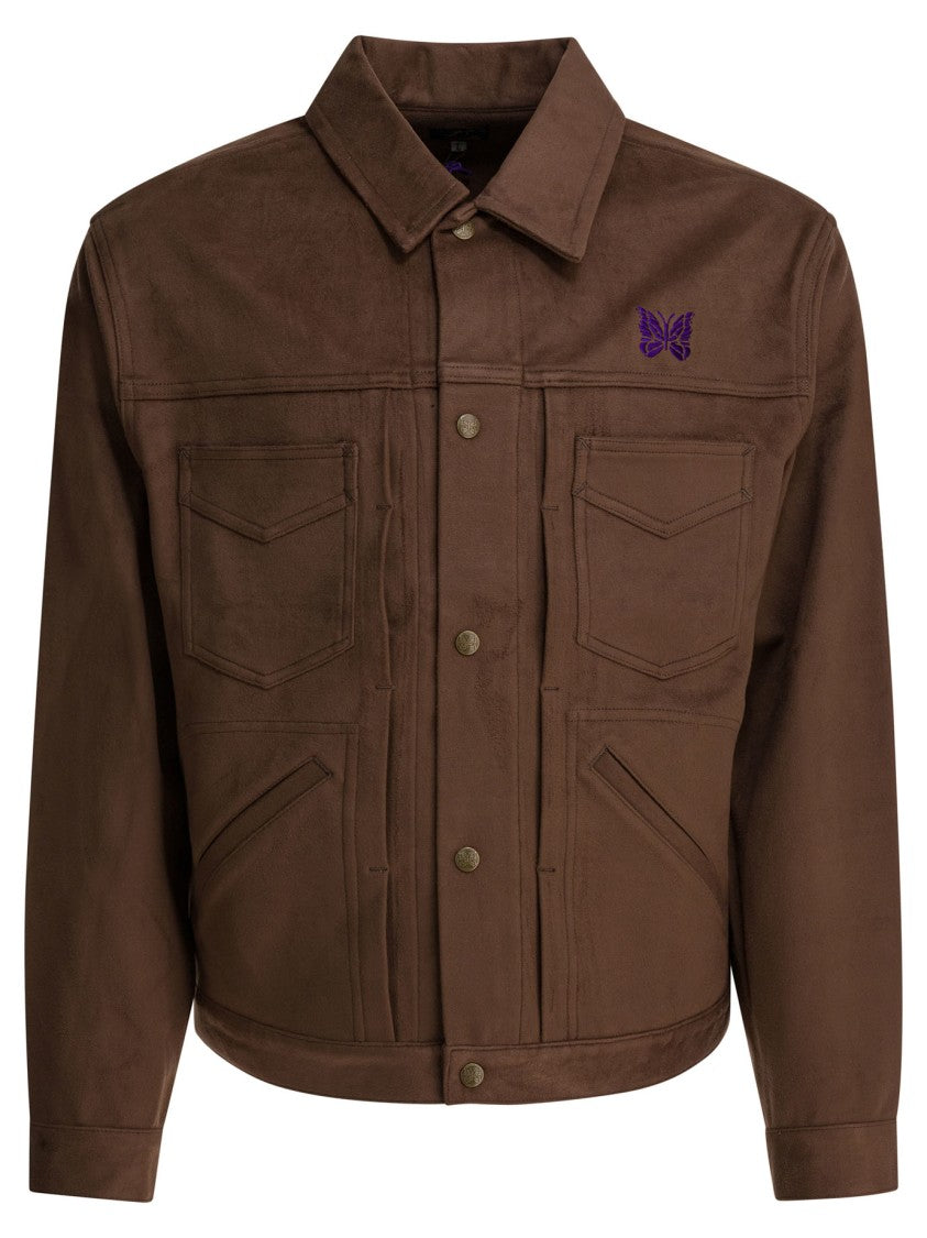 Needles Wide Silhouette Synthetic Suede Overshirt Jacket