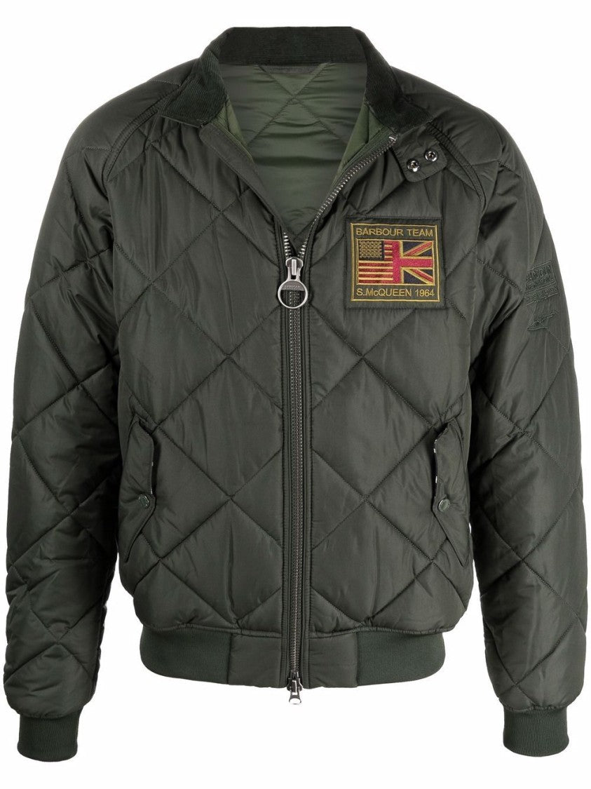 Barbour Quilted High Neck Jacket With Logo Accents