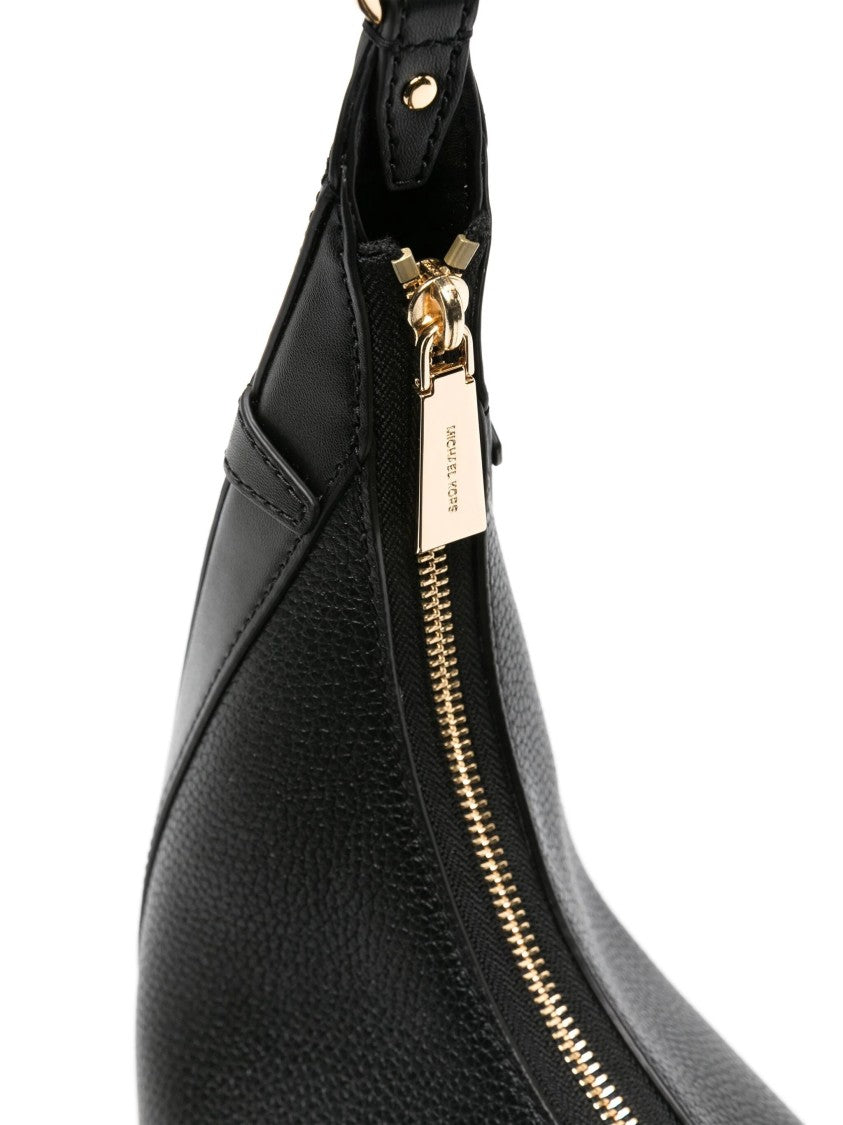 Michael Kors Rounded Black Leather Shoulder Bag