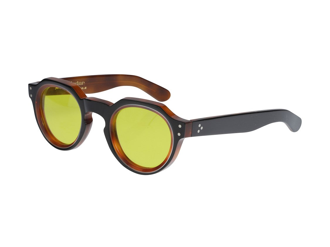Kador Yellow Spike Tortoiseshell Round Sunglasses